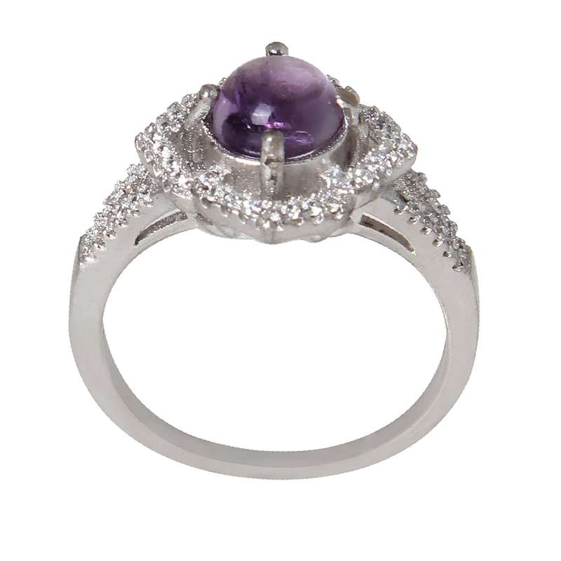 انگشتر نقره زنانه مدل آمیتیست کد AWR_847