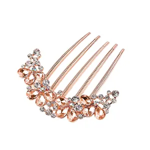 شانه مو زنانه مدل مجلسی گل کریستالی