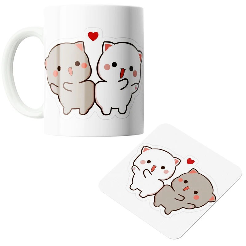 ماگ پاد آفرین مدل فانتزی کد ۱۰ به همراه زیر لیوانی 