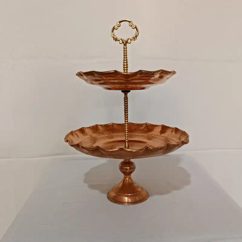 شیرینی خوری مسی مدل دوطبقه کد M_1004