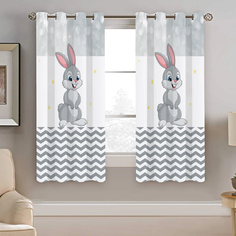 پرده نیروانا طرح خرگوش کودک مدل هازان کد 8215 سایز 140×200 سانتی متر