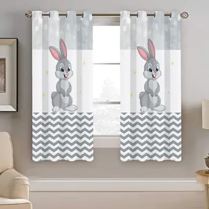 پرده نیروانا طرح خرگوش کودک مدل مخمل کد 8215 سایز 140×200 سانتی متر