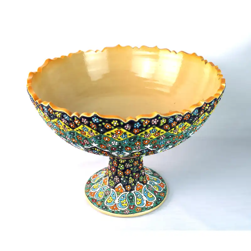 میوه خوری مینا کاری مدل پایه دار کد m30