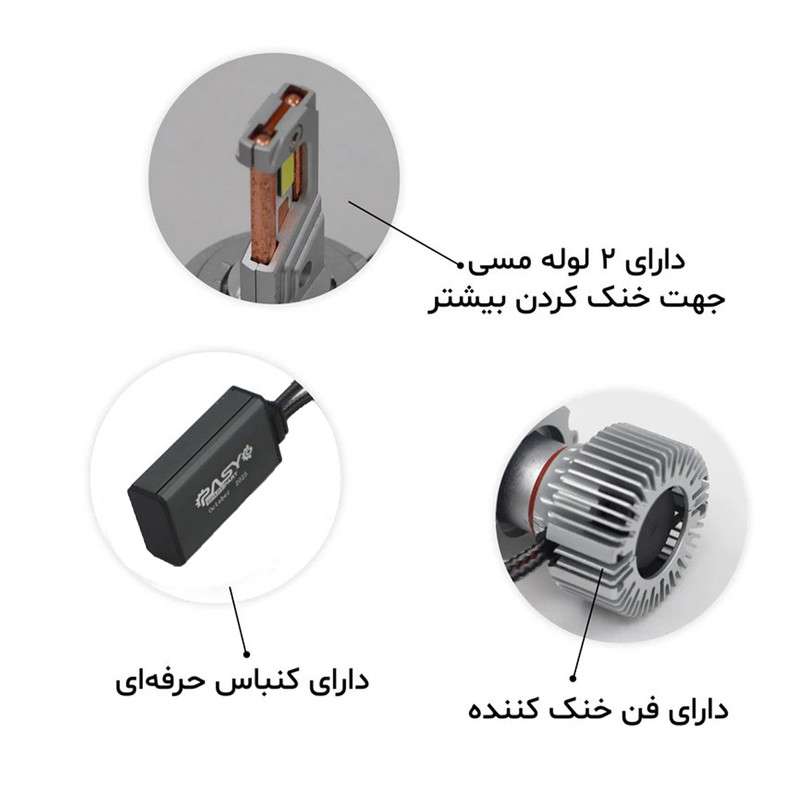 هدلایت لامپ خودرو پاسیکو مدل P2914-C80 پایه H7 مناسب برای پژو پارس بسته دو عددی