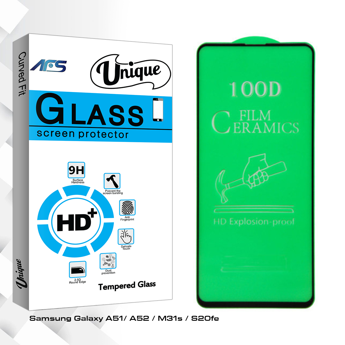 محافظ صفحه نمایش سرامیکی  ای اف اس مدل Unique Glass مناسب برای گوشی موبایل سامسونگ Galaxy A51/ A52 / M31s / S20fe