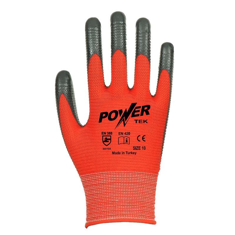 دستکش ایمنی پاور مدل نیتریل بسته 10 عددی