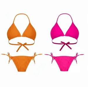 مایو دو تکه زنانه مدل اسفنجی بسته 2 عددی