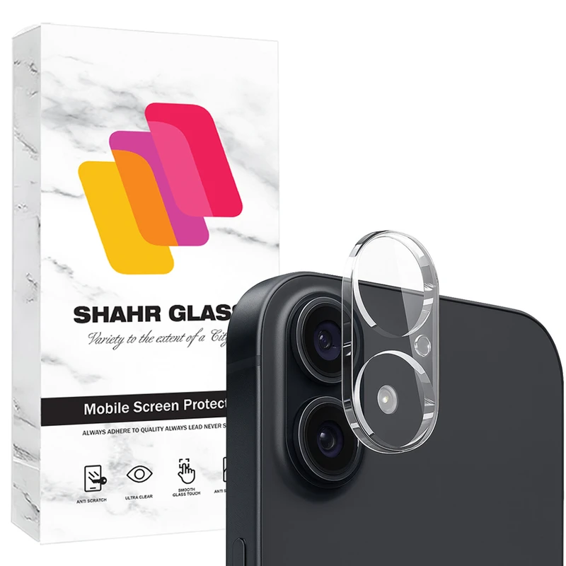 محافظ لنز دوربین شیشه‌ای شهر گلس مدل 3DSH مناسب برای گوشی موبایل اپل iPhone 17