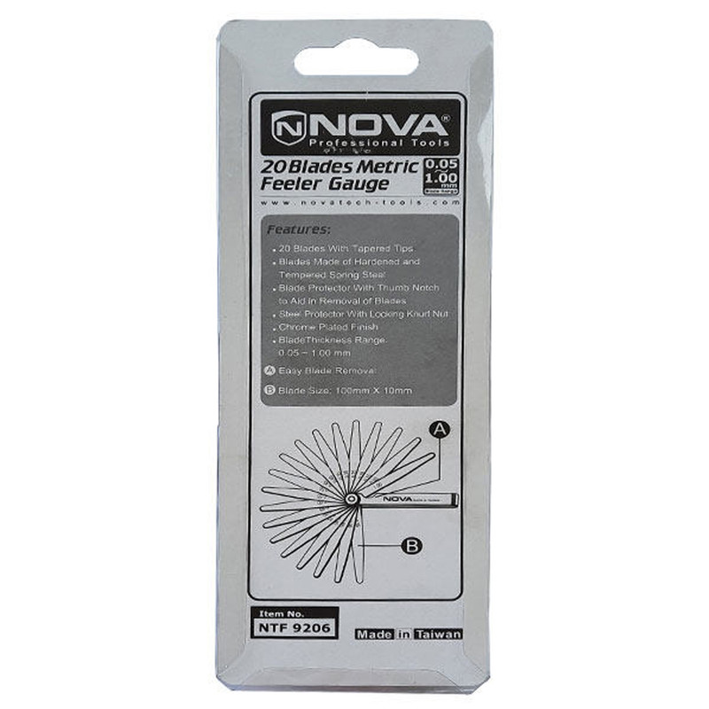 آچار فیلر نووا مدل NTF 9206 مجموعه 20 عددی آچار فیلر نووا مدل NTF 9206 مجموعه 20 عددی