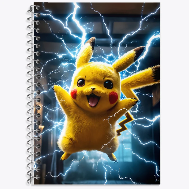 دفتر زبان 50 برگ خندالو مدل سه خط طرح انیمه پوکمون (pokemon) کد F5587