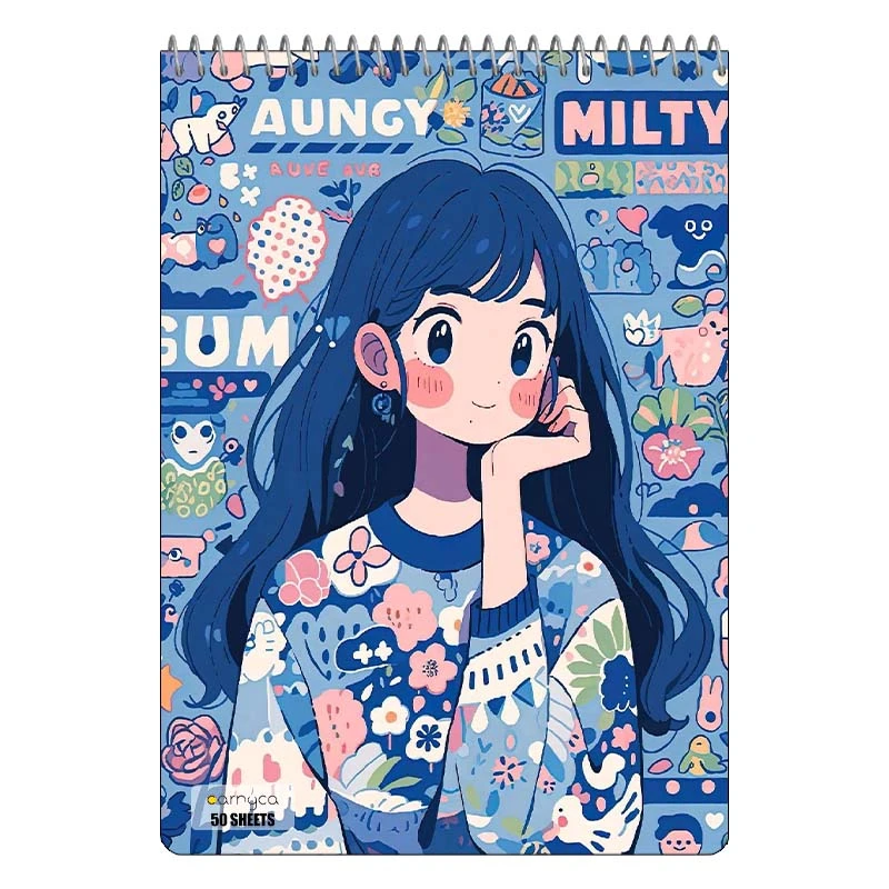 دفتر نقاشی 50 برگ سیمی کارنیکا طرح دخترانه کیوت Girly Cute کد 57008