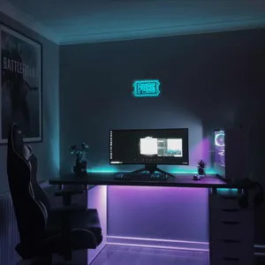 چراغ دیواری نئون دیزاین طرح Pubg-Logo_TBL