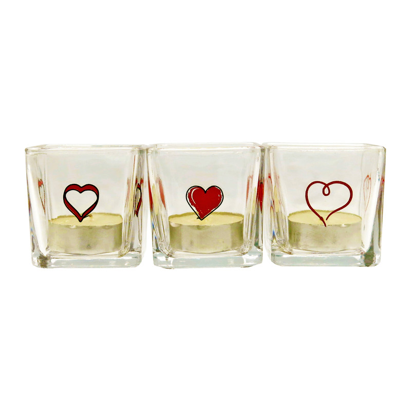 جاشمعی مدل three hearts بسته 3 عددی