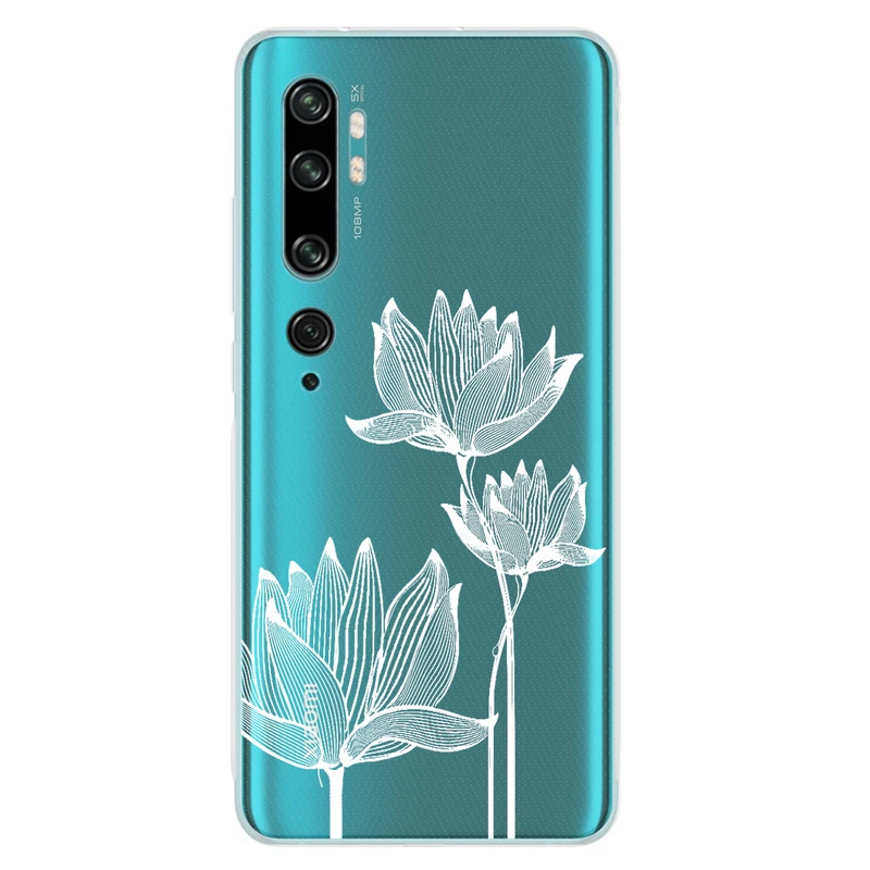 کاور مگافون طرح گل مدل C47-W مناسب برای گوشی موبایل شیائومی Mi Note 10 / 10 Pro