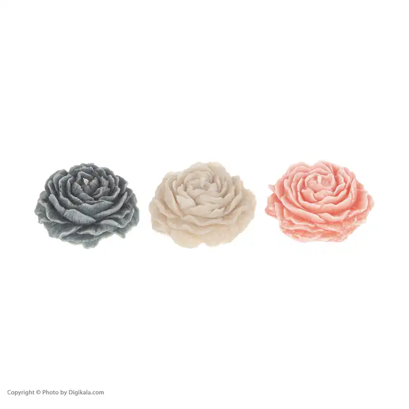 شمع طرح گل مدل آلاله بسته 3 عددی