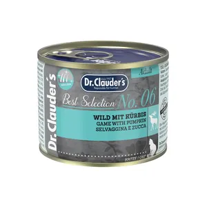 کنسرو غذای گربه بالغ دکتر کلادر مدل Best Selection No.06 طعم مرغ و کدوحلوایی وزن 200 گرم
