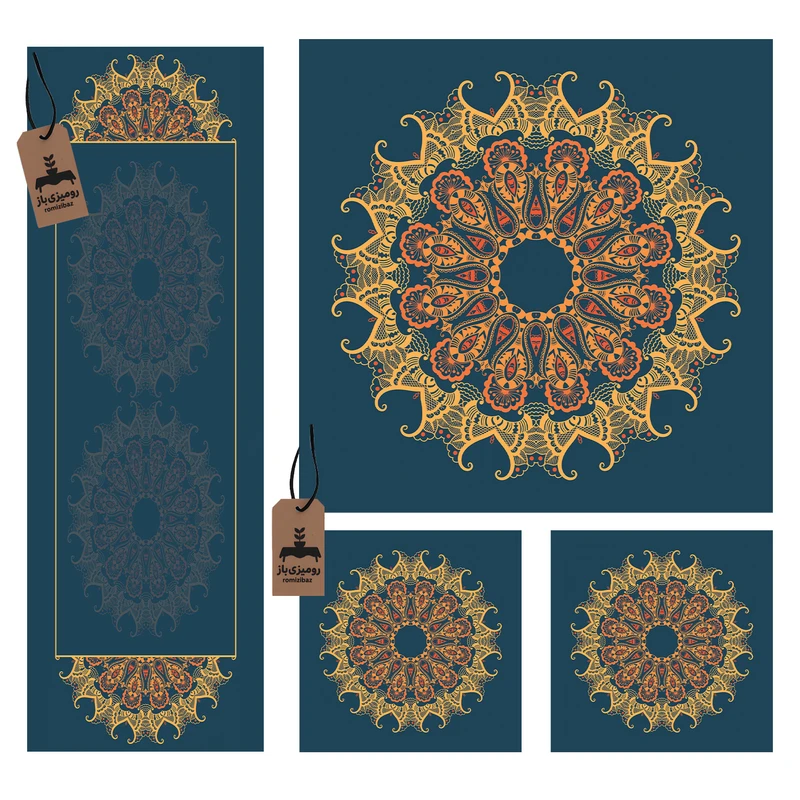 ست رومیزی ۴ تیکه برند رومیزی باز کد P4-0001