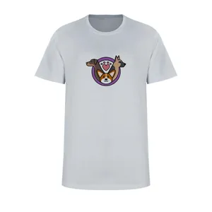 تی شرت آستین کوتاه زنانه مدل سگ ها  کد L284 رنگ طوسی