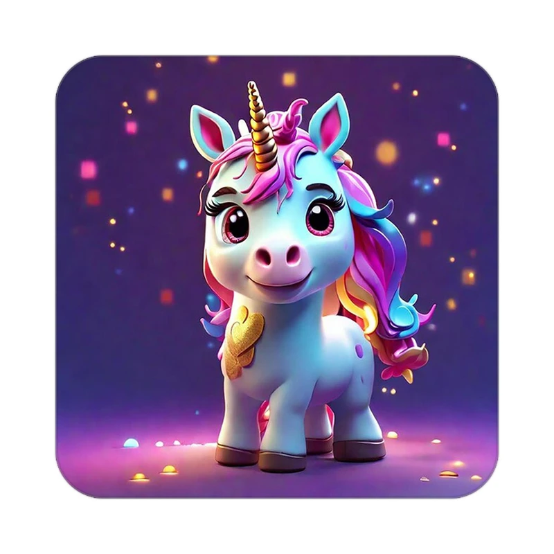 زیر لیوانی کاکتی طرح اسب تک شاخ و یونیکورن مدل mp30818