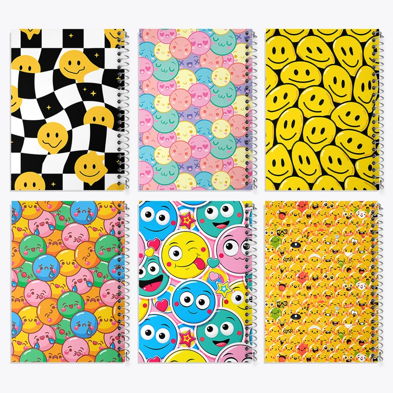 دفتر نقاشی 50 برگ خندالو طرح ایموجی کد 92 مجموعه 6 عددی
