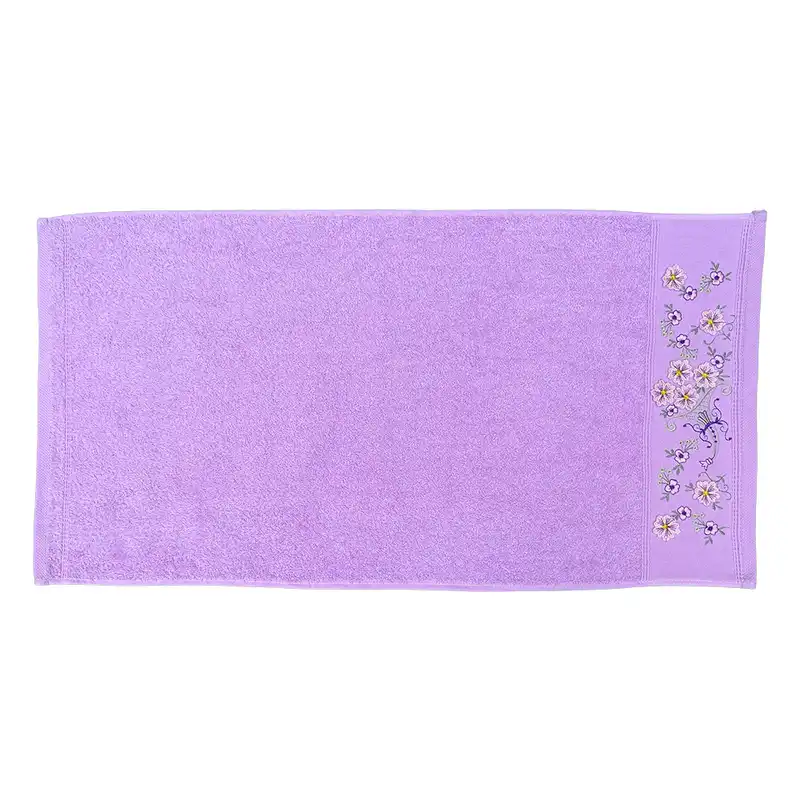 حوله دستی بهباف آذر طرح گل برجسته سایز 40×78 سانتی متر