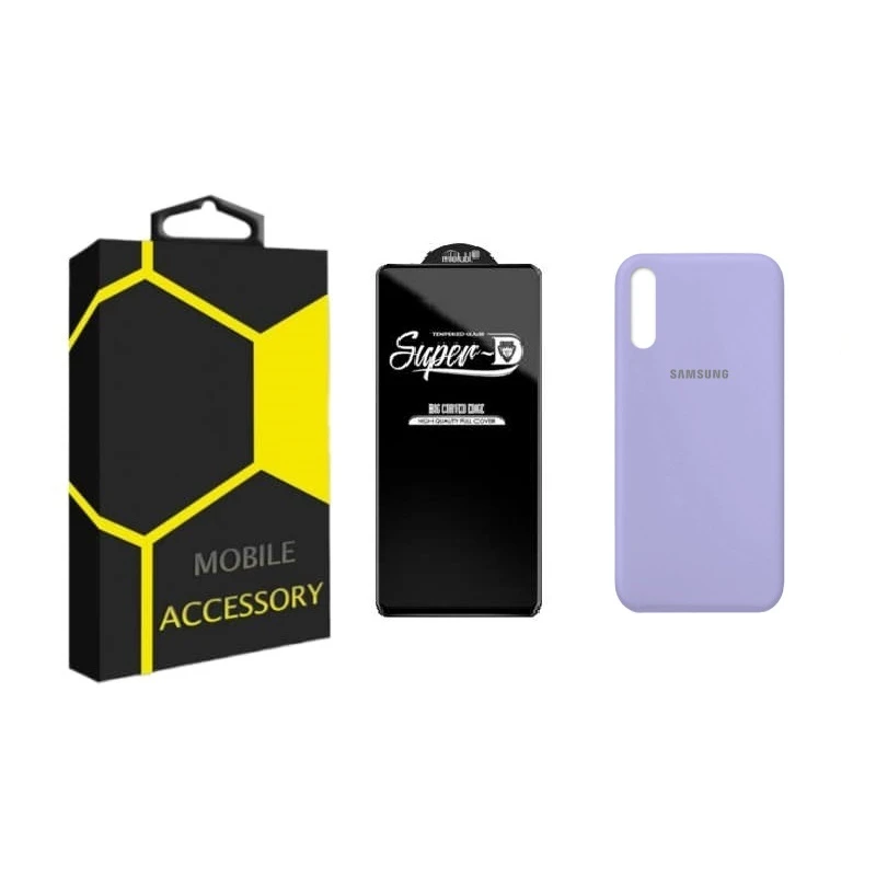 کاور مدل silicon مناسب برای گوشی موبایل سامسونگ Galaxy A70 / A70s به همراه محافظ صفحه نمایش