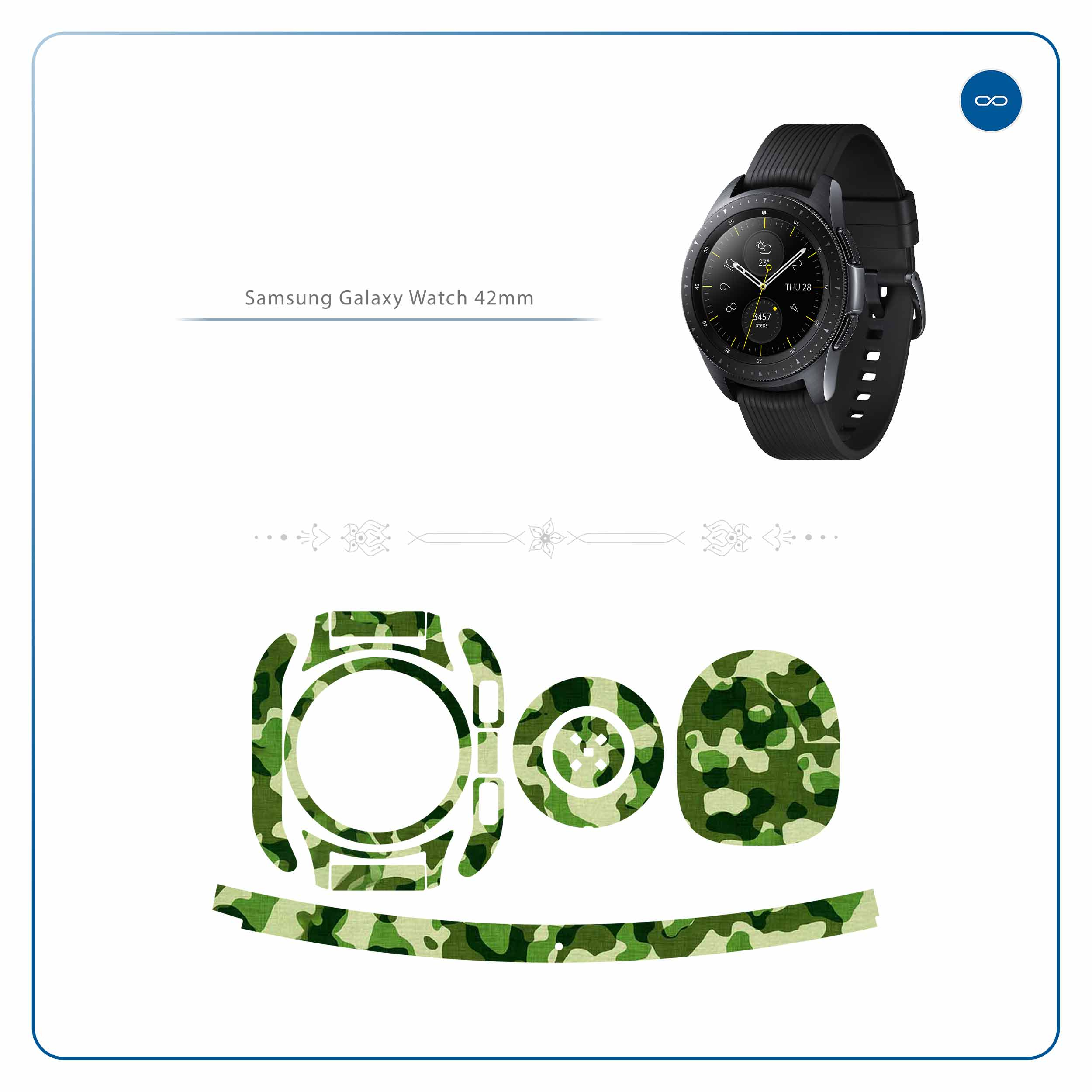 برچسب ماهوت طرح Army-Green-2 مناسب برای ساعت هوشمند سامسونگ Galaxy Watch 42mm