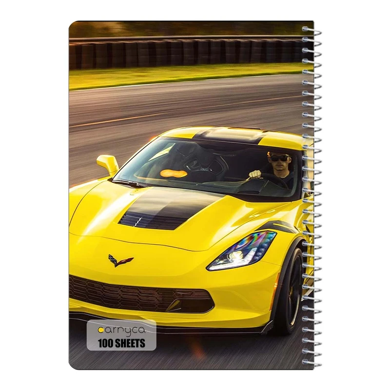 دفتر مشق 100 برگ سیمی کارنیکا طرح شورولت کوروت Chevrolet Corvette کد 79383