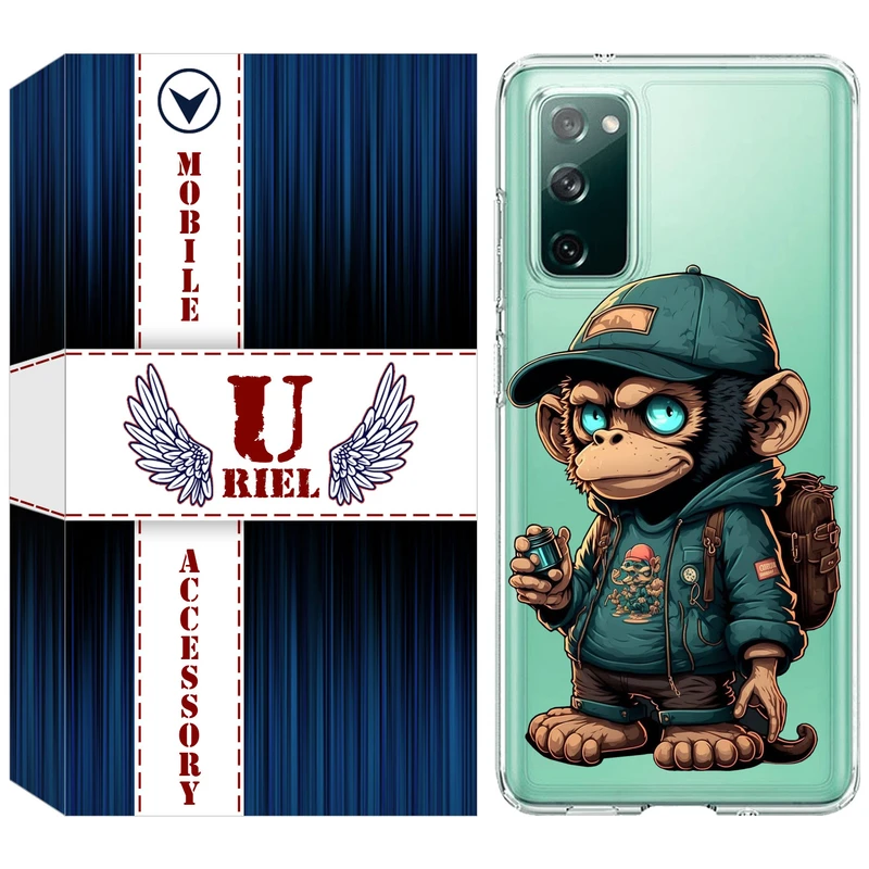 کاور یوریل قاب مدل Clear کد 36 طرح میمون مناسب برای گوشی موبایل سامسونگ Galaxy S20 FE