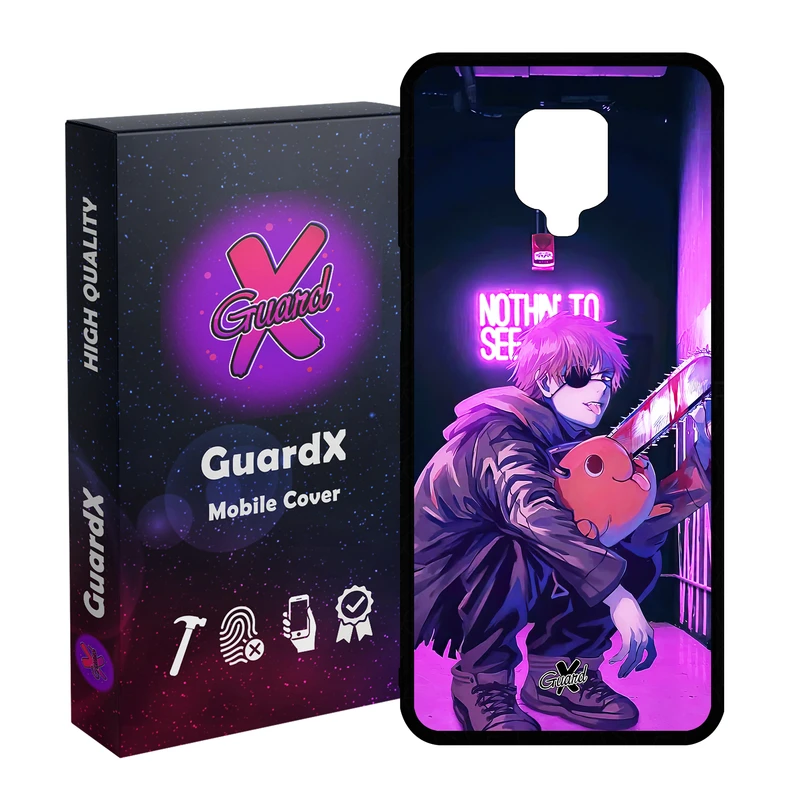 کاور گارد ایکس طرح Chainsaw Man Anime مدل Glass10625 مناسب برای گوشی موبایل شیائومی Redmi Note9 Pro/Note 9 Pro Max/Redmi Note 9S/MI Poco M2 Pro