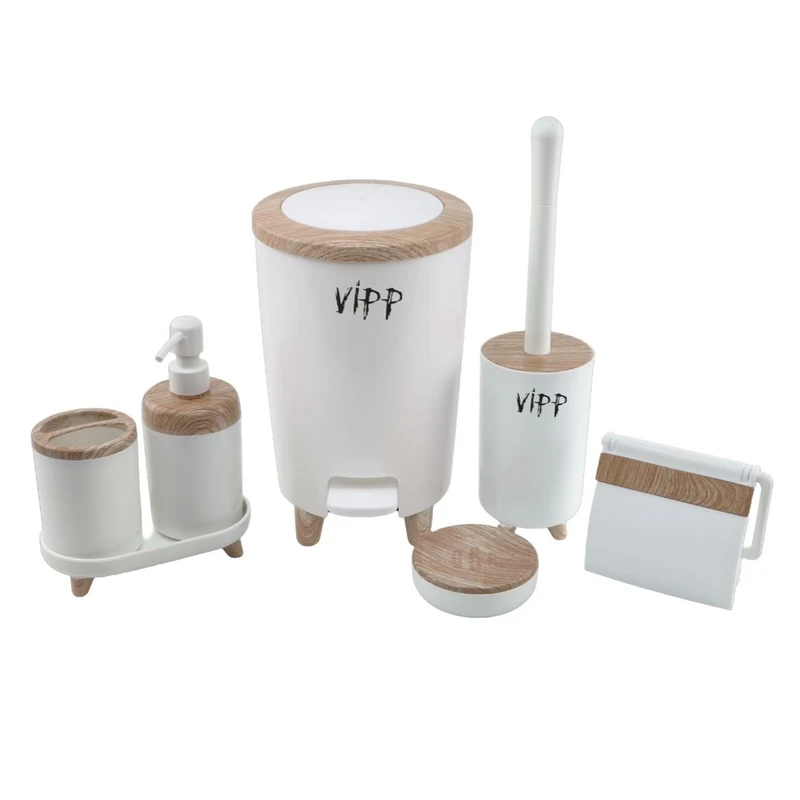 ست سرویس بهداشتی 6 پارچه مدل ارس طرح چوب