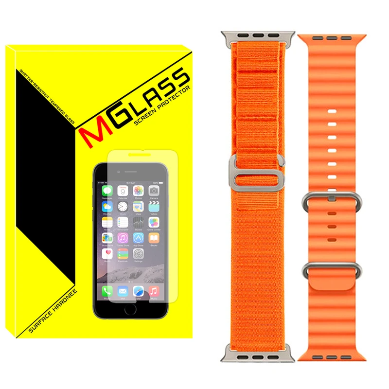 بند ام‌گلس مدل Ocean-Alpine مناسب برای اپل واچ 42 / 44 / 45 / 49 میلی متر مجموعه دو عددی