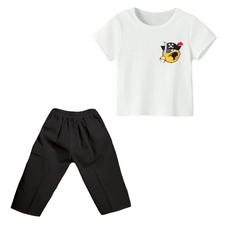 ست تی شرت و شلوارک پسرانه مدل ایموجی کد ۲