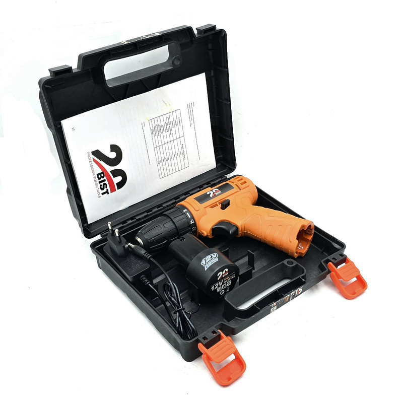 دریل شارژی 12 ولت بیست مدل 12V-CE1 مجموعه 4 عددی