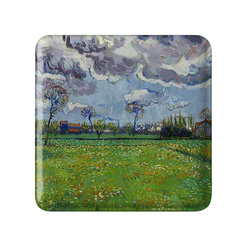 پیکسل خندالو طرح منظره کوه پشت بیمارستان ونسان ونگوگ (Van Gogh) مدل مربعی کد 36795