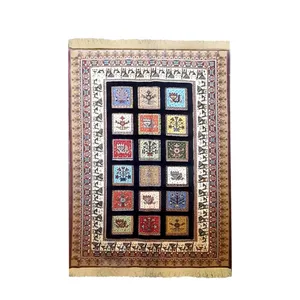 گلیم فرش دستباف یک و نیم متری طرح خشتی برجسته مدل AG12