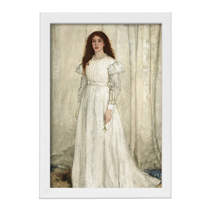 تابلو خندالو مدل نقاشی سمفونی دختر سفید اثر جیمز ابوت کد F12154