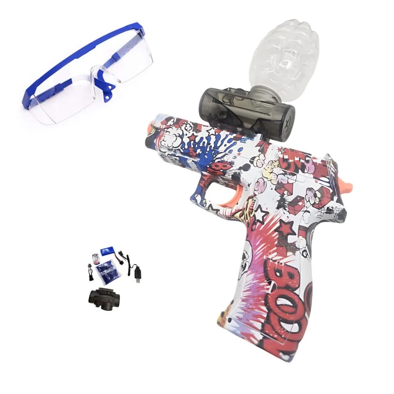 تفنگ بازی ناب سل مدل تیر ژله ای شارژی به همراه عینک محافظ SPLATTER BALL GUN