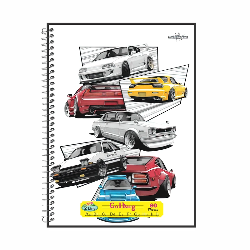 دفتر زبان 60 برگ گلبرگ مدل ماشین کد 3307