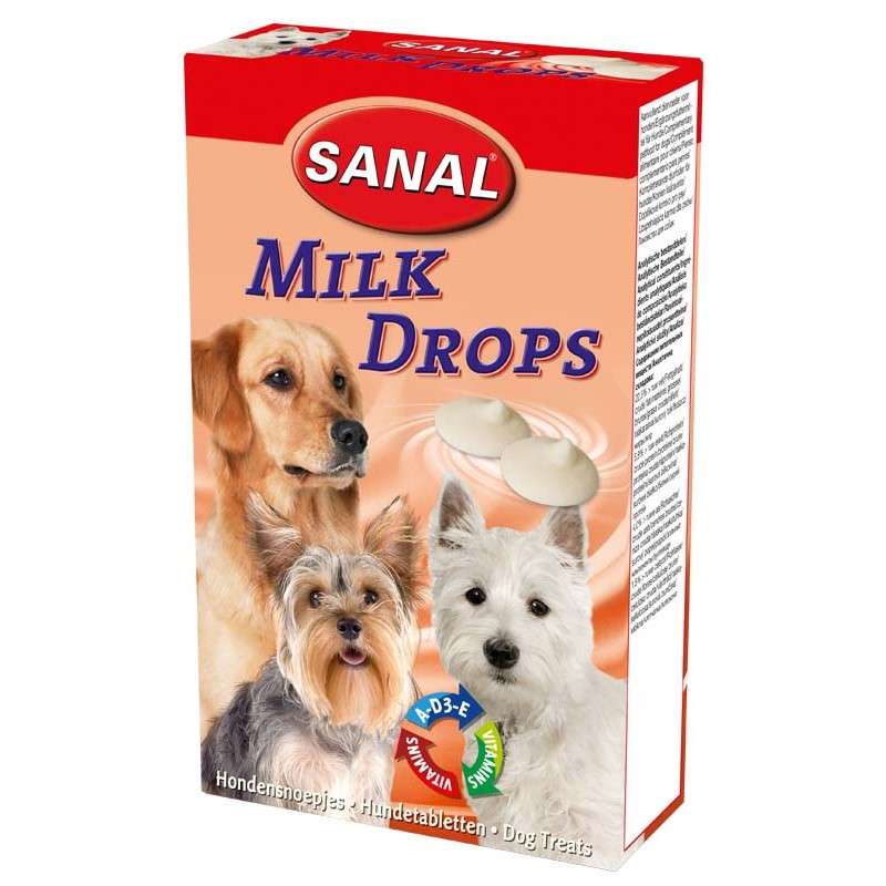 تشویقی سگ سانال مدل شیری Milk Drops وزن 125 گرم