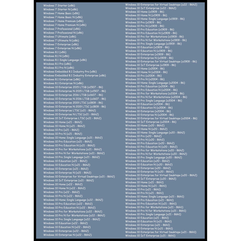 سیستم عامل Windows 7 8.1 10 - 126IN1 - X86 نشر مایکروسافت