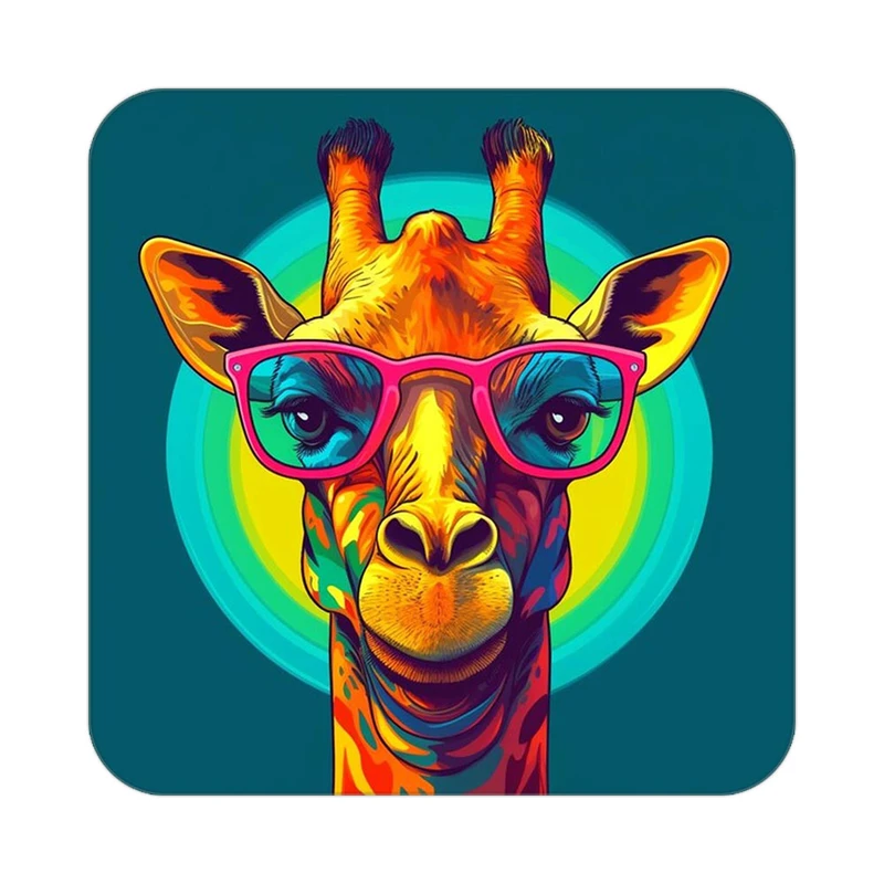 زیر لیوانی کاکتی طرح حیوانات رنگی مدل mp26115