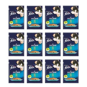 پوچ گربه بالغ فلیکس مدل The Delicacies طعم ماهی تن وزن 85 گرم بسته 12 عددی