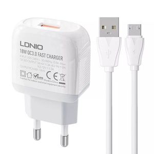 شارژر دیواری 18وات الدینیو مدل A1307Q به همراه کابل USB-C