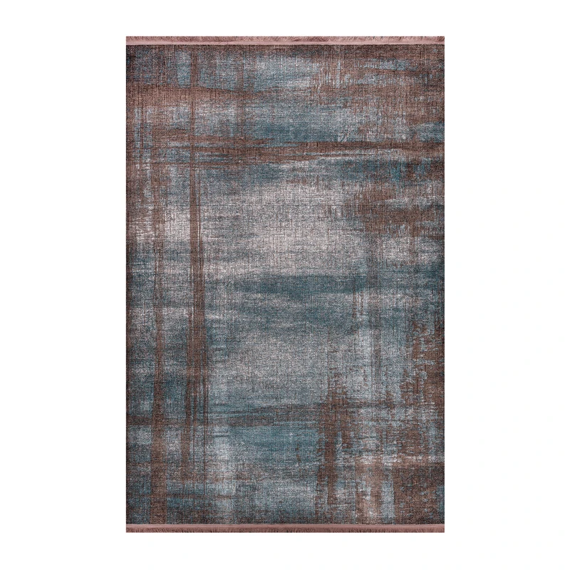 فرش ماشینی 1200 شانه فرش بهشتی زمینه قهوه‌ای حاشیه قهوه ای مدل لاوین232