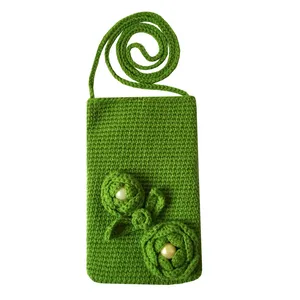 کیف بافتنی طرح گل کد K13