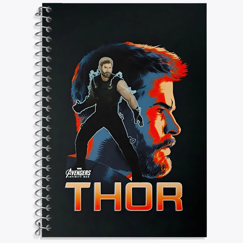دفتر زبان 50 برگ خندالو مدل سه خط طرح ثور مارول (Marvel) کد N5715