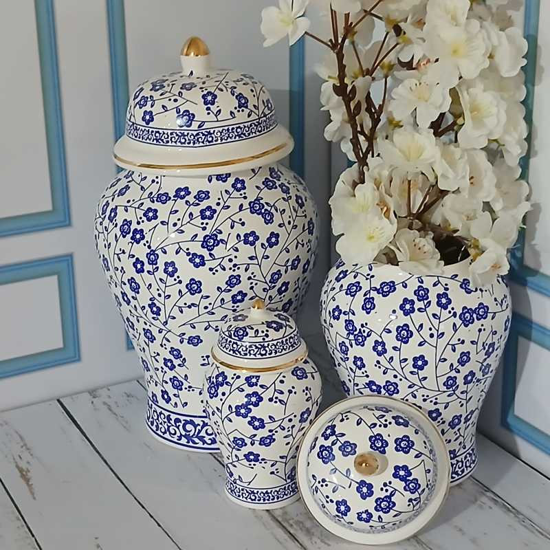 بانکه مدل جینجر جار طرح گلریز کد ۱۲۵ مجموعه سه عددی