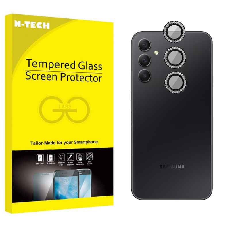 محافظ لنز دوربین انتک مدل رینگی نگین دار مناسب برای گوشی موبایل سامسونگ Galaxy A54 5G / A34 5G / A24 / A13 / A04S