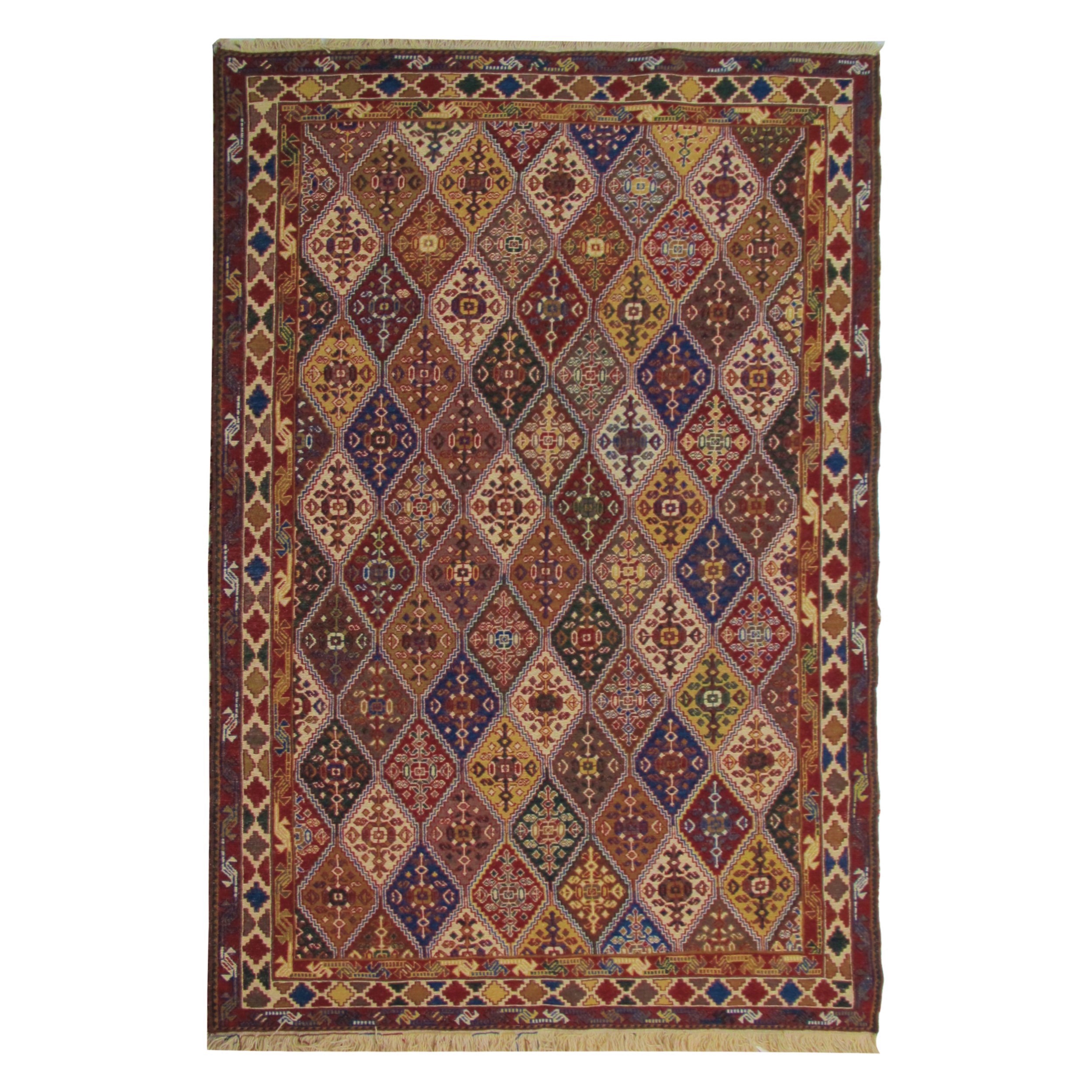گلیم دستباف دو متری طرح سوزنی کد 639